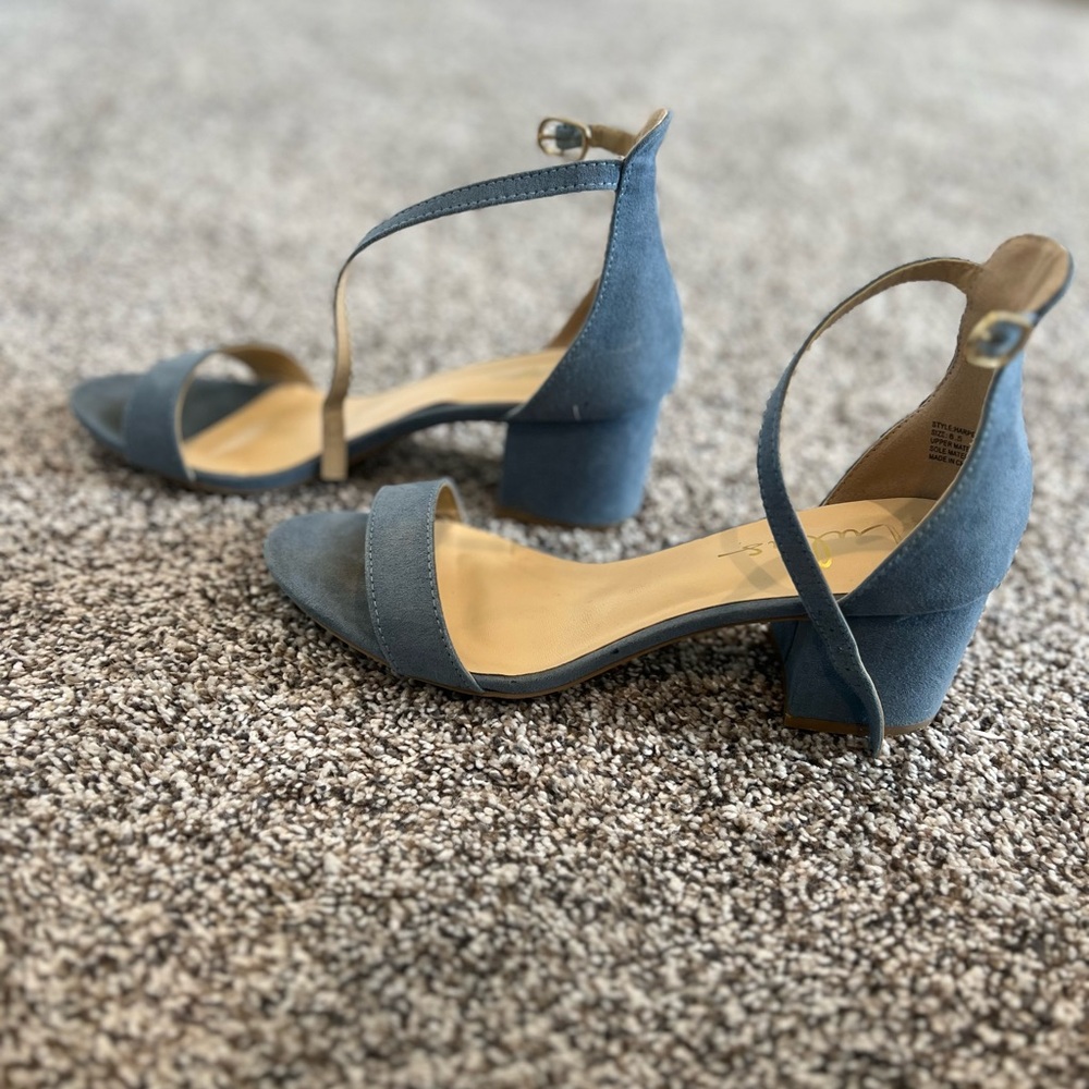 Elegant Blue Suede Women's Sandals